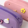 Purple and pink cartoon pen case student stationery storage bag, unisplish, simple and cute Application Scenario